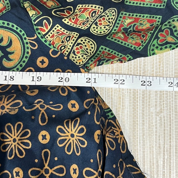 Sacred Threads Womens Boho Block Handkerchief Hem Rayon Tunic Top Navy OS NWT - Picture 8 of 11